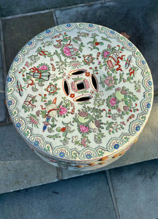 Celadon Rose Canton Garden Stool