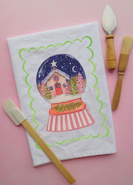 Snowglobe Tea Towel