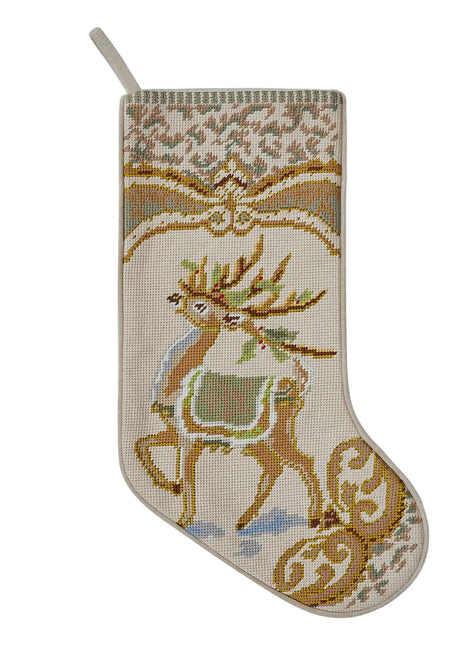 Reindeer Needlepoint Stocking