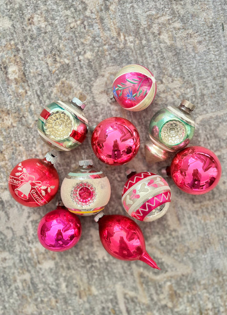 Pink Pony Vintage Ornament: Set of 10