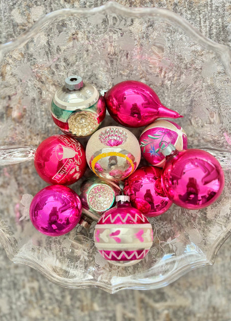 Pink Pony Vintage Ornament: Set of 10