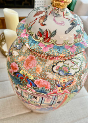 Vintage Rose Famille Ginger Jar