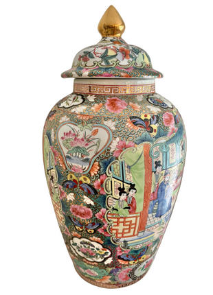 Vintage Rose Famille Ginger Jar