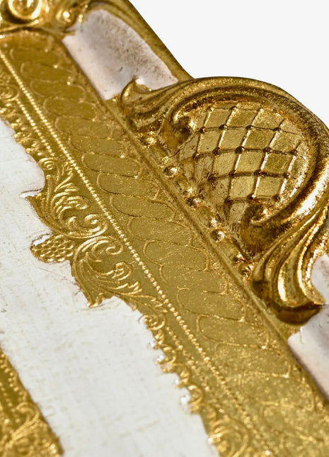 Dauphine Florentine Tray in Blanc