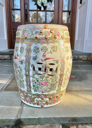 Celadon Rose Canton Garden Stool
