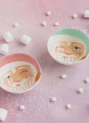 Papa Noel Mint & Pink 6” Bowl