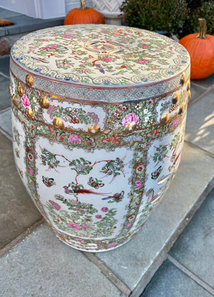 Celadon Rose Canton Garden Stool