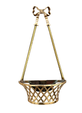 Brass Bow Hanging Basket