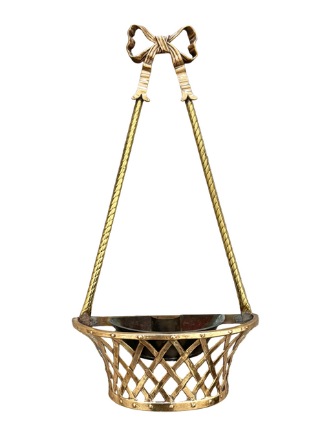 Brass Bow Hanging Basket