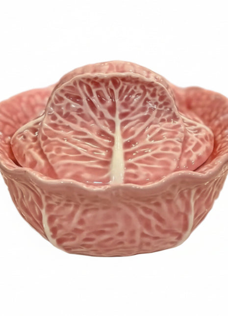 Vintage Bordallo Pink Cabbage Covered Bowl