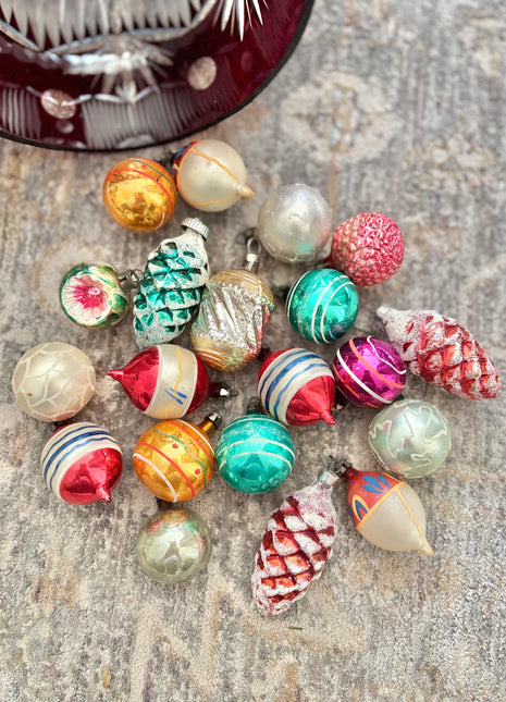 Vintage Mini Ornaments: Set of 20