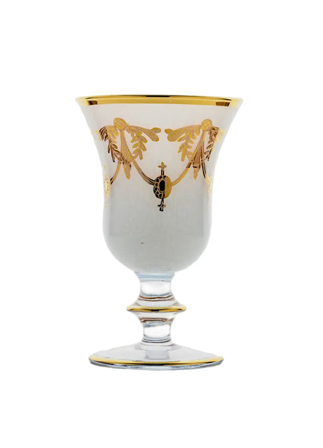 Gilded Swag Water/Wine Glass (Bianco)