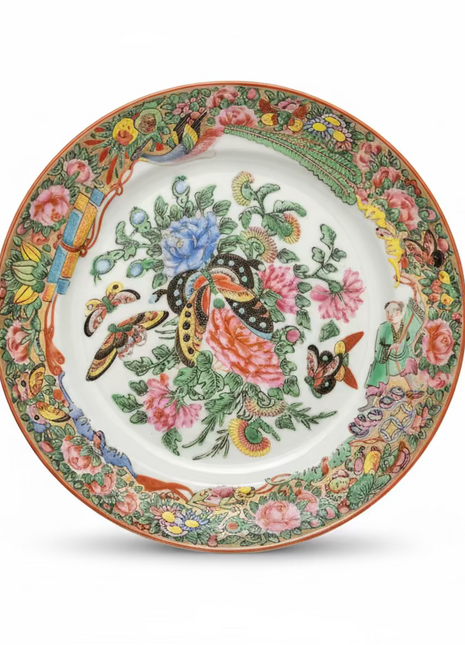 Antique Rose Famille Butterfly Plate