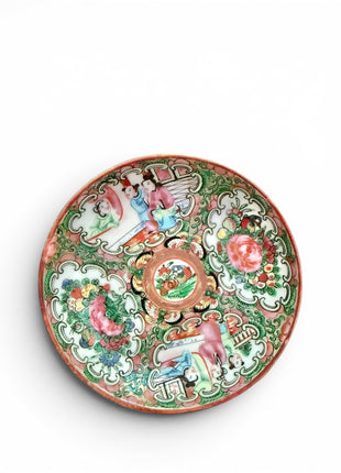 Antique Rose Medallion Saucers 4.5”