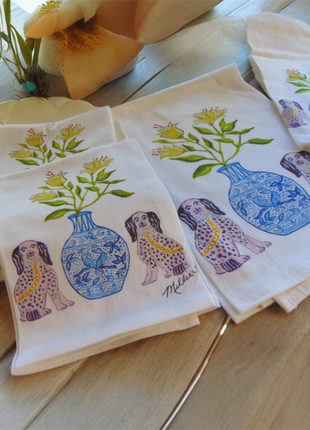 Watercolor Staffie Kitchen Towel