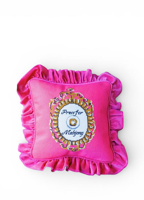 Press for Mahjong Needlepoint Pillow