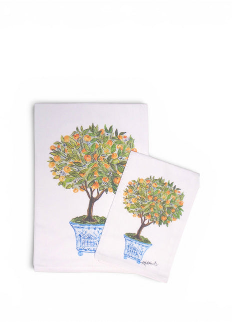 Orange Tree Topiary Kitchen Towel