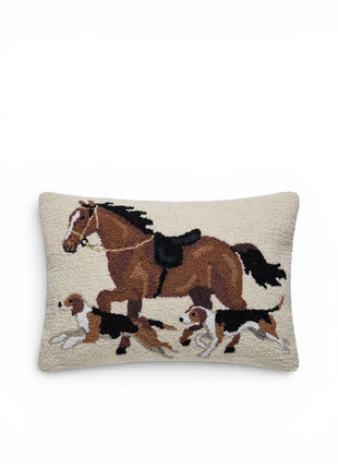 Horses & Hounds Knot Pillow