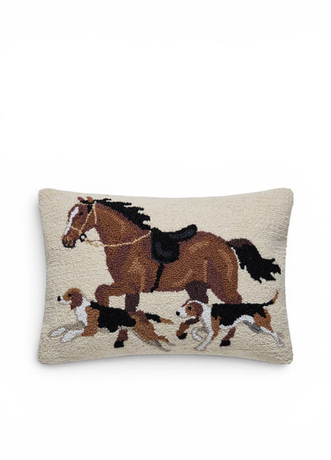 Horses & Hounds Knot Pillow
