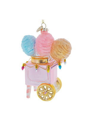Cotton Candy Cart Glass Ornament