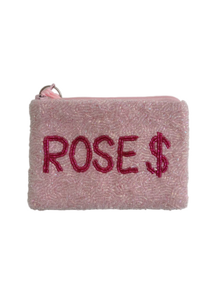 Rose $ Beaded Coin Purse