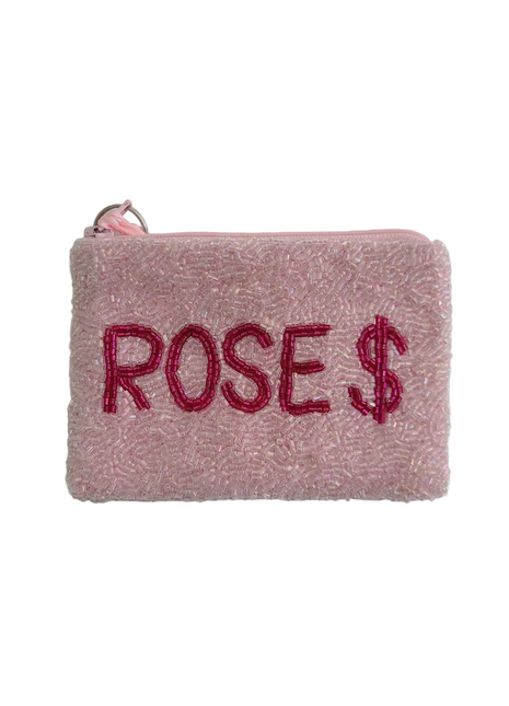 Rose $ Beaded Coin Purse
