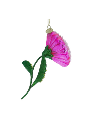 Pink Peony Beaded Ornament