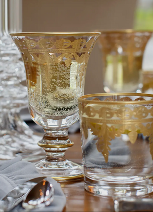 Gilded Swag Wine/Water Glass (Clear)