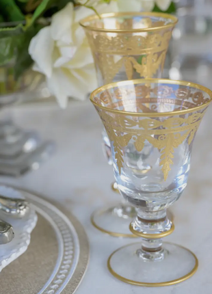 Gilded Swag Wine/Water Glass (Clear)