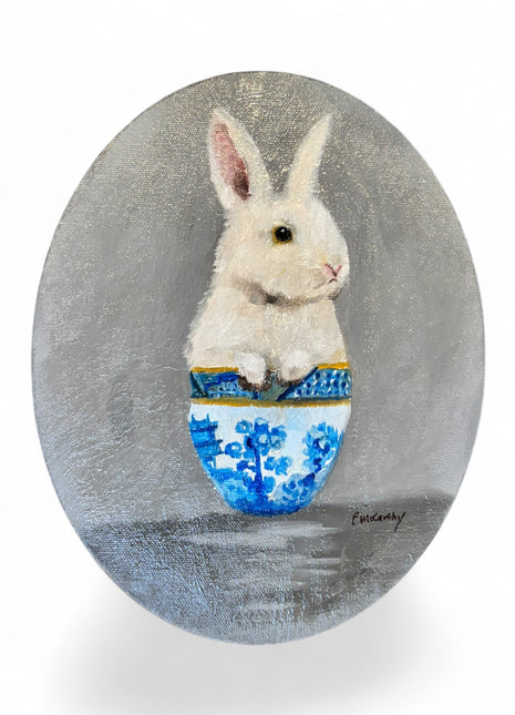 Blue Willow Bunny by Patti McCarthy