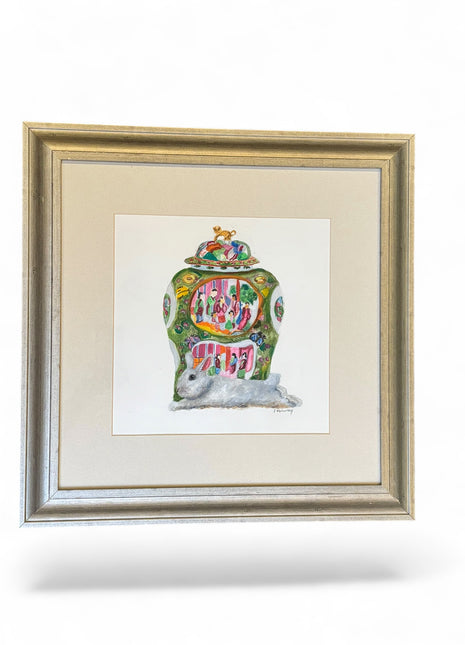 Chinoiserie Ginger Jar Bunny by Patti McCarthy