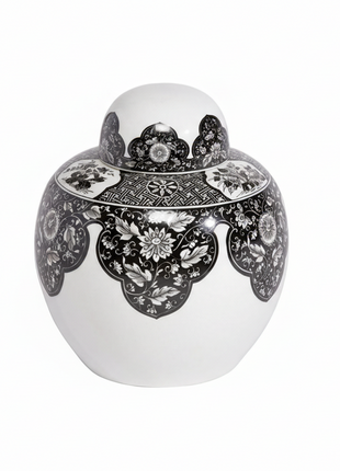 Ethan Allen Black & White Ginger Jar