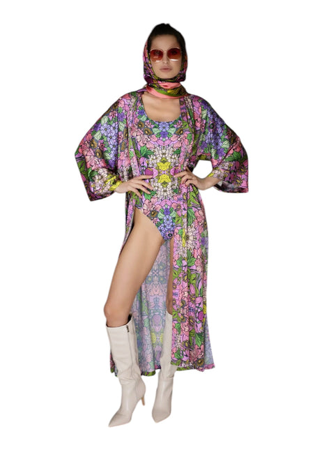 Lavender Floral Robe/Kimono