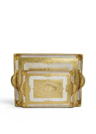 Dauphine Florentine Tray in Blanc