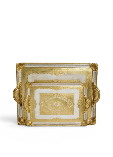 Dauphine Florentine Tray in Blanc