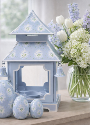 Blue Tulip Pagoda Lantern