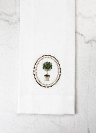 Rosemary Topiary Linen Towel