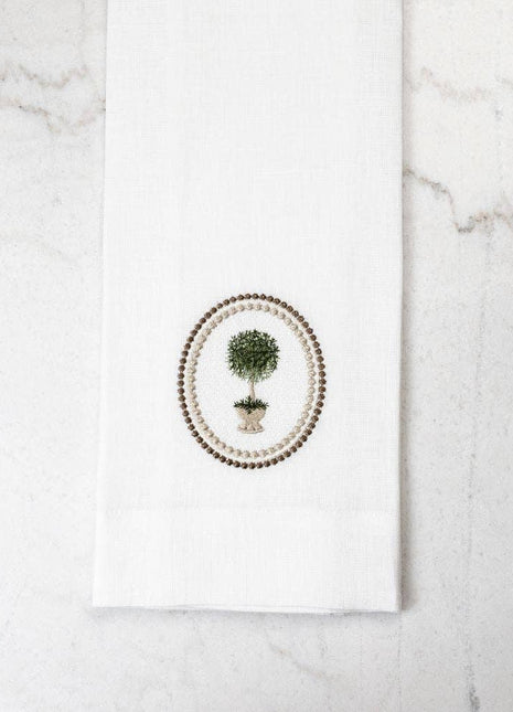 Rosemary Topiary Linen Towel